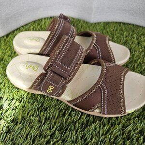 Ryka Essence Slide Sandals – Brown/Wild Lime – Women’s Size 8 – New in Box